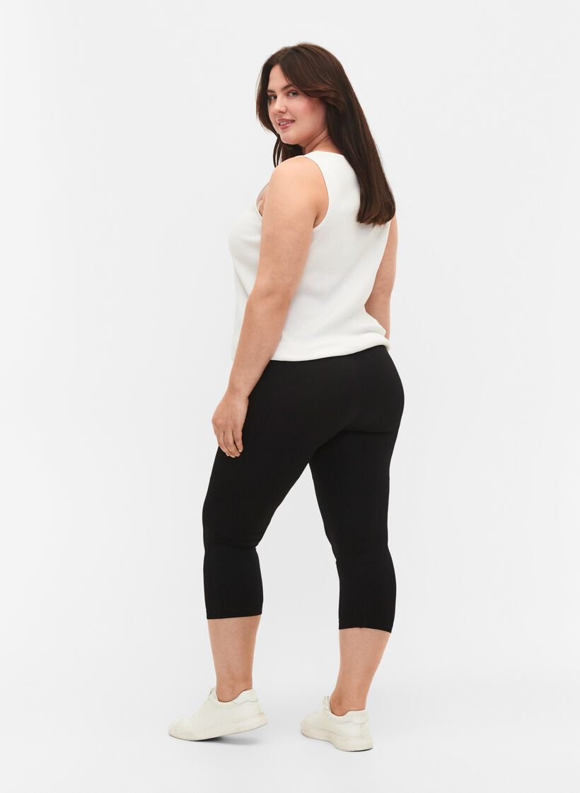 Naadloze 3/4 legging, Zwart, Model image number 2