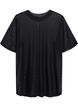 Mesh blouse met korte mouwen, Zwart, Packshot image number 1