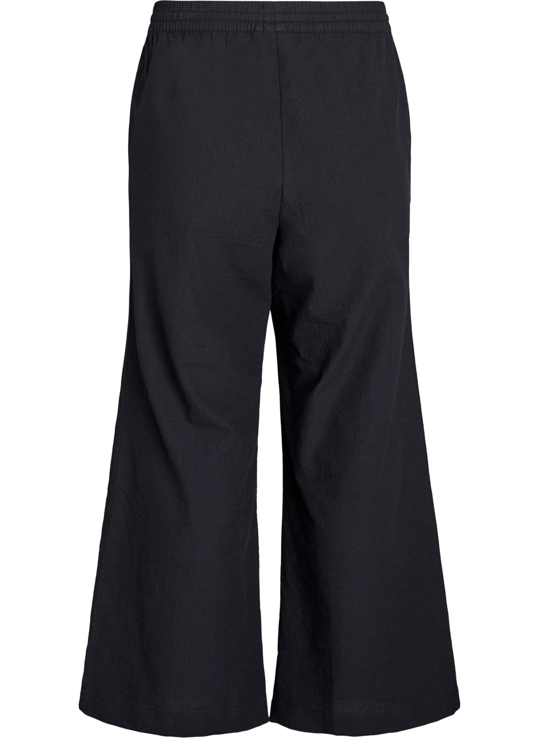 ZizziLosse broek met hoge taille en zakken, Zwart, Packshot image number 1