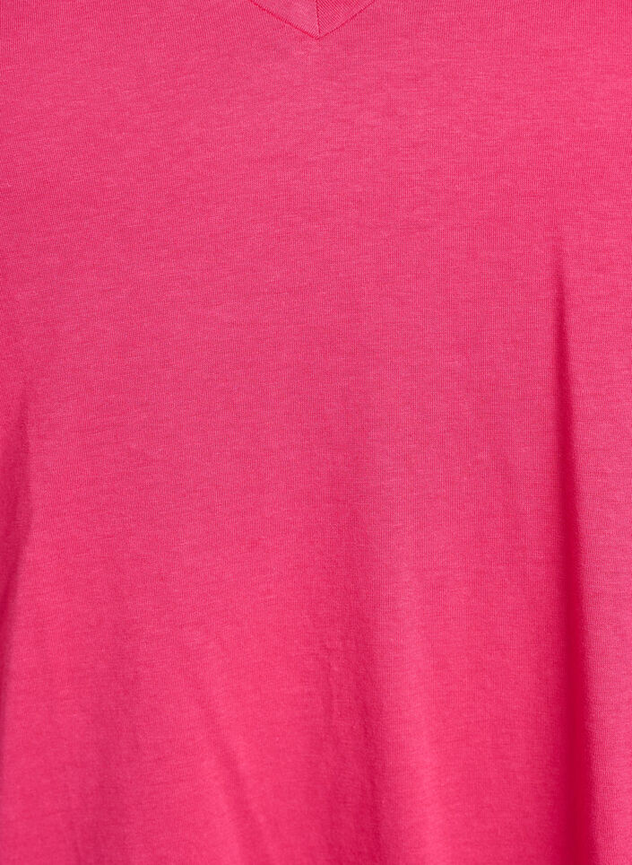 T-shirt met korte mouwen en V-hals, Roze, Packshot image number 2
