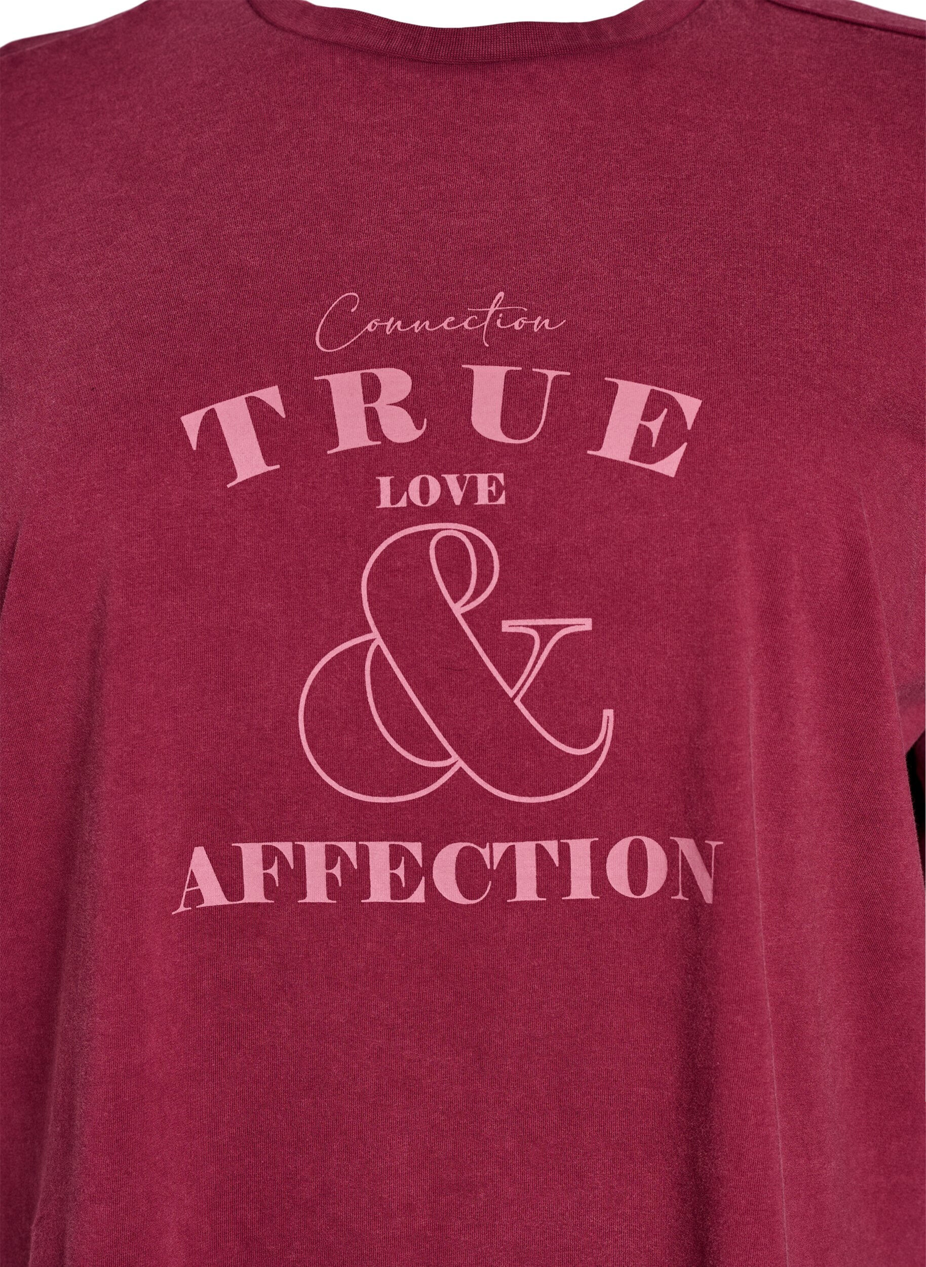 ZizziKort T-shirt met een losse pasvorm, Donker Bordeaux, Packshot image number 2