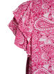 Blouse imprim&eacute;e en viscose avec volants, Rose, Packshot image number 3