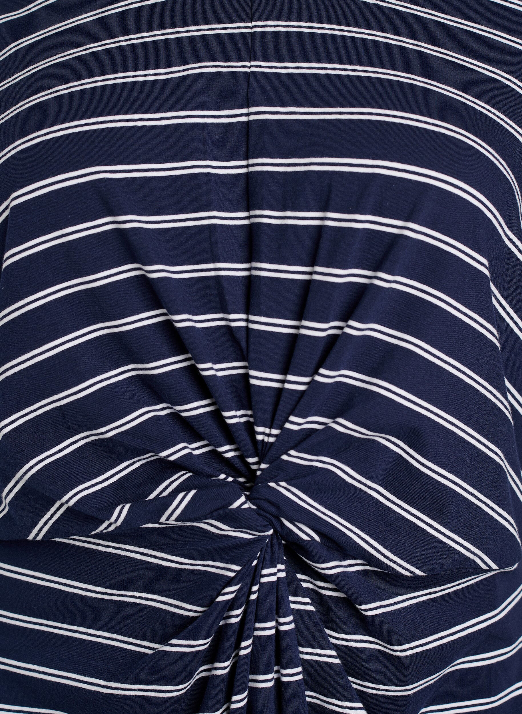 ZizziKatoenen jurk met twistdetail, Blauw, Packshot image number 2