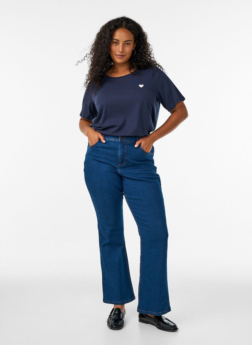 T-shirt met print, Blauw, Model image number 1