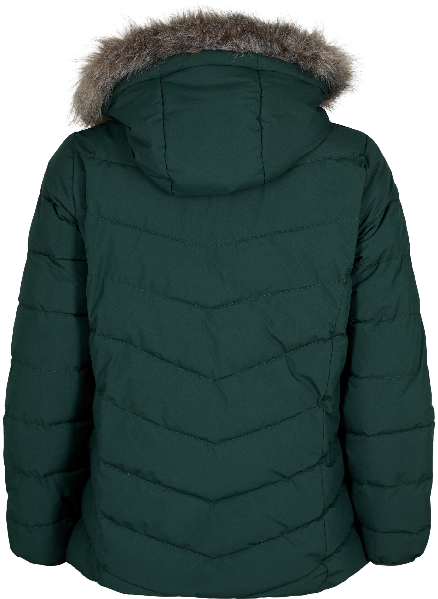 ZizziKort pufferjack met capuchon, Groen, Packshot image number 1
