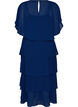 Maxi jurk met ruches en afneembare cape, Blauw, Packshot image number 1