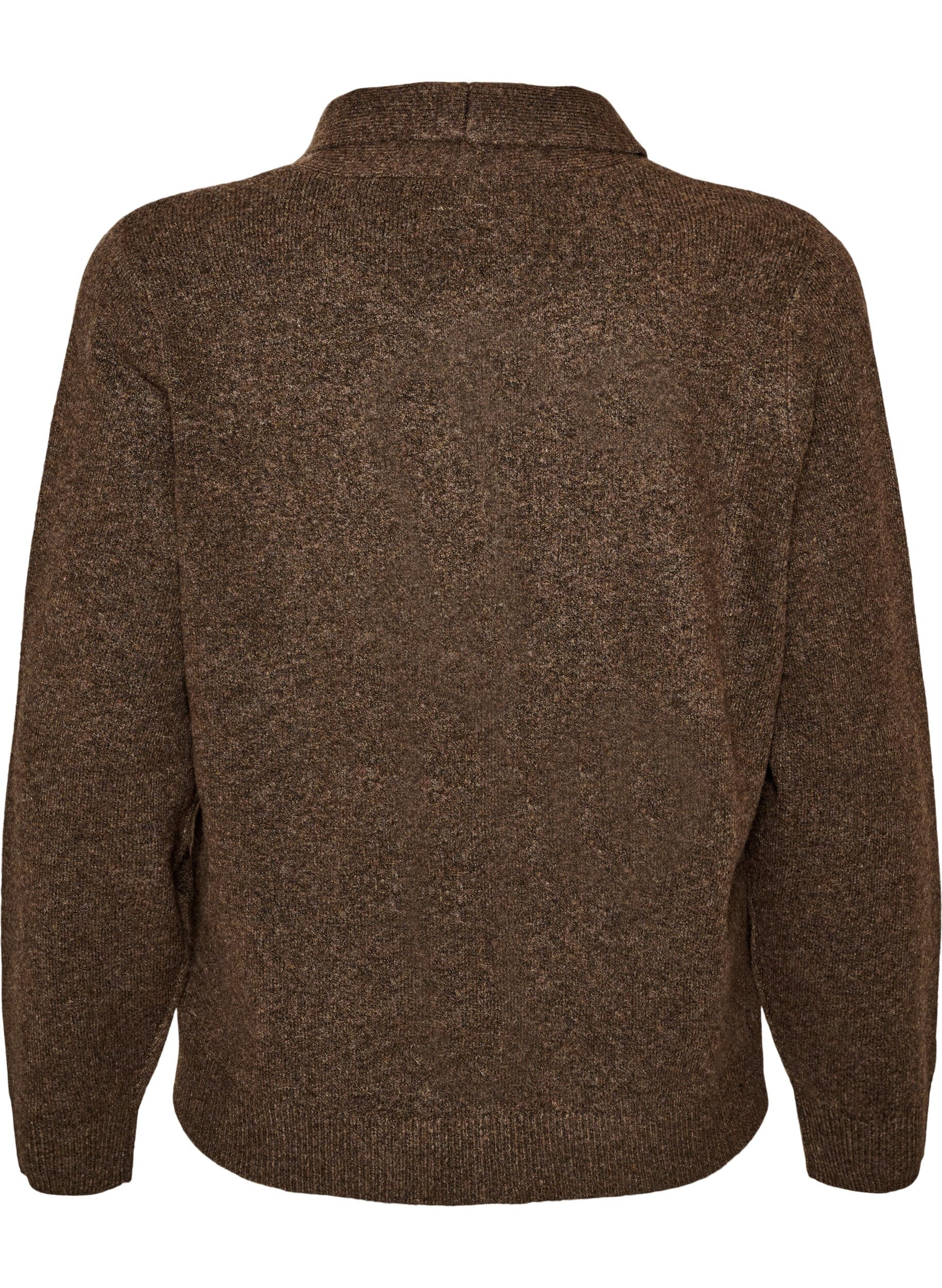 ZizziCardigan met strikjes en knopen, Bruin, Packshot image number 1