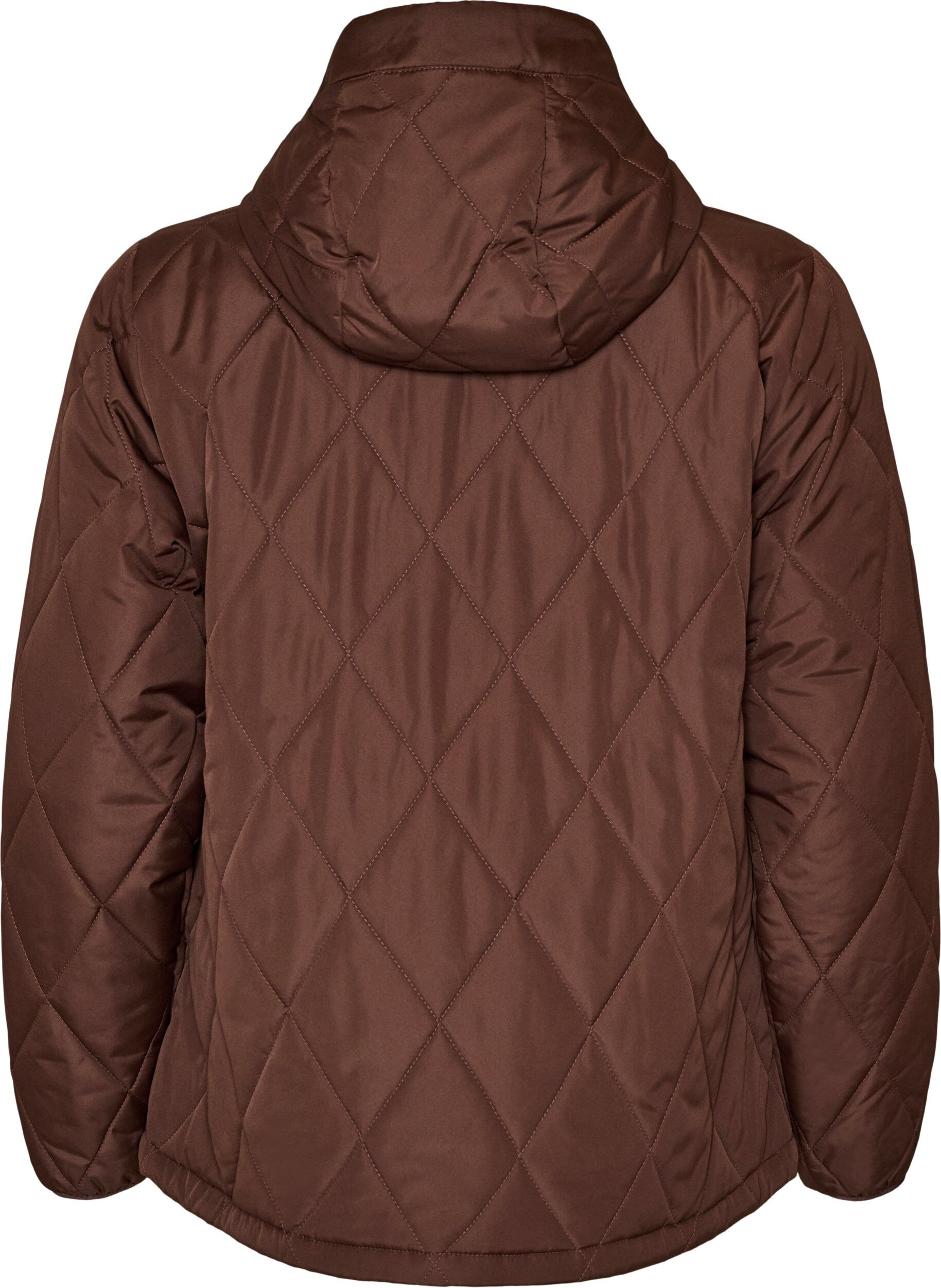 ZizziLicht gewatteerd jack met diamant-quilt, Bruin, Packshot image number 1