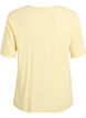 Geweven blouse met korte mouwen en ronde hals, Geel, Packshot image number 1