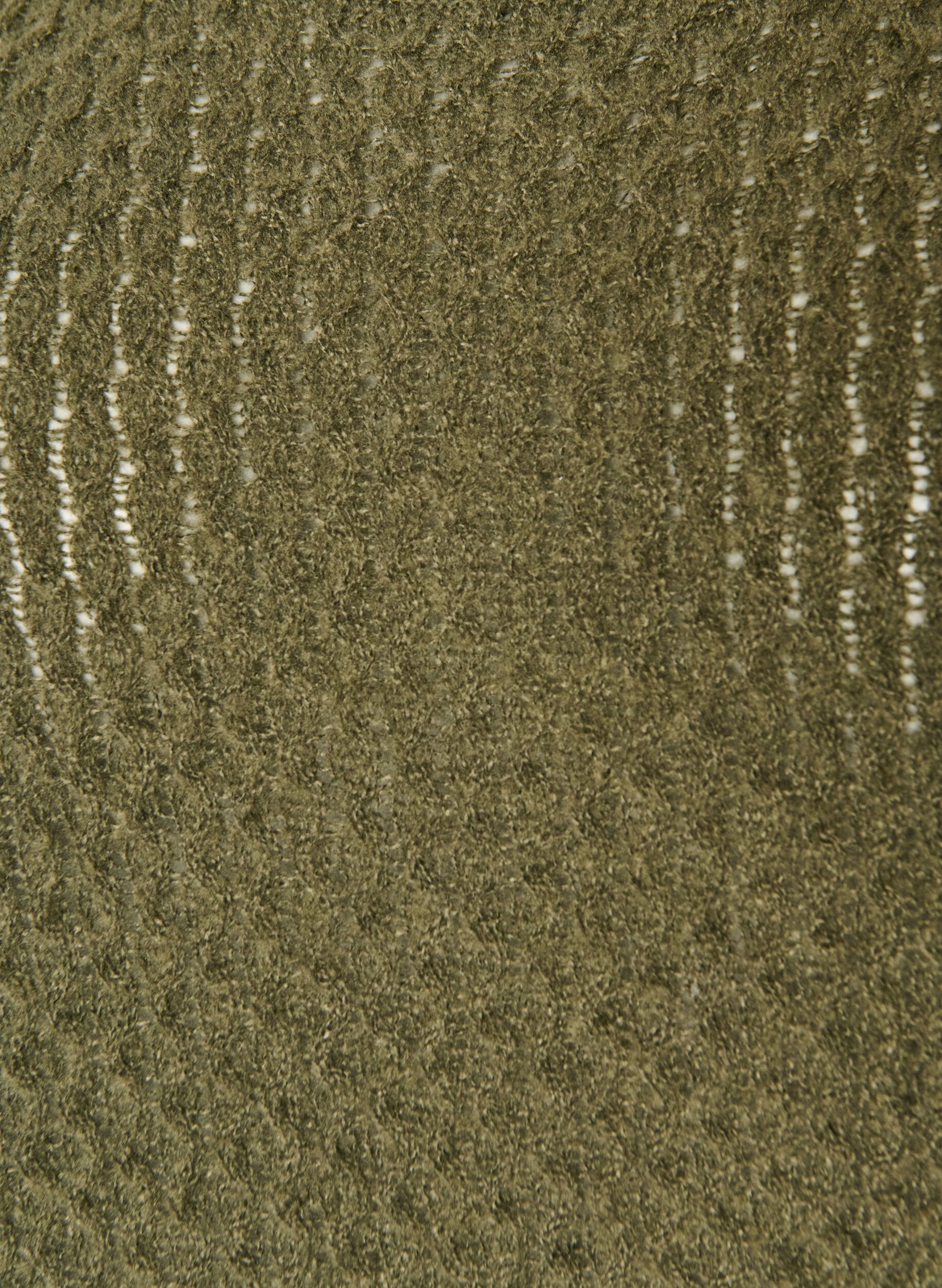 ZizziGebreide blouse met een opengewerkt structuurpatroon, Groen, Packshot image number 2