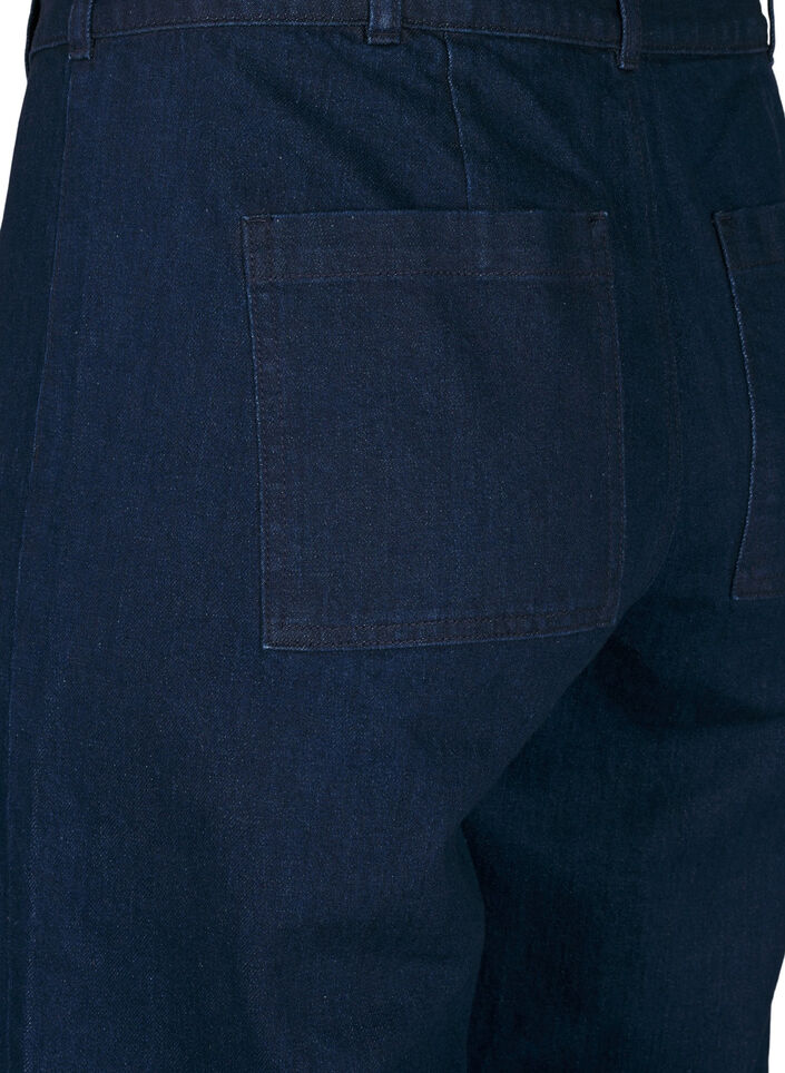High-waisted jeans met wide fit, Unwashed, Packshot