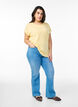 T-shirt met korte mouwen van katoenmix, Geel, Model image number 1