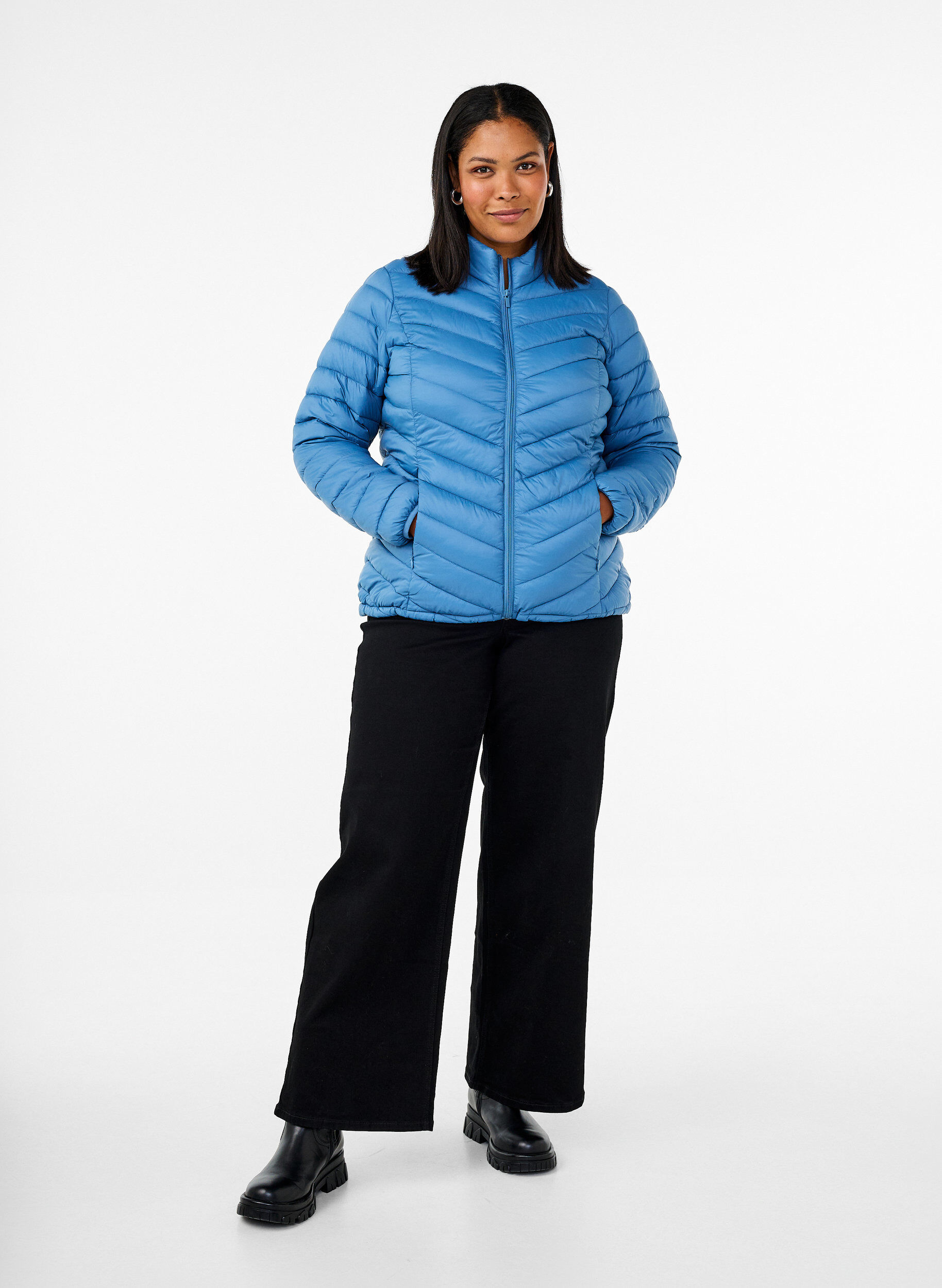 ZizziLichtgewicht jas met zakken, Blauw, Model image number 1