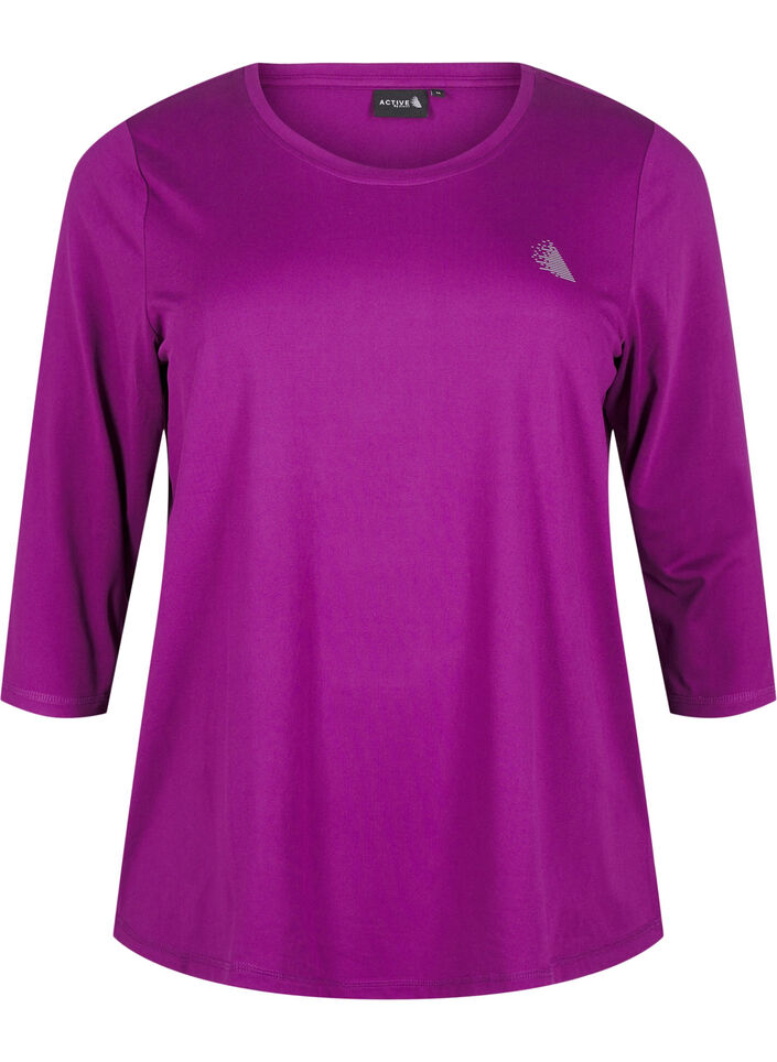 Work-out top met 3/4 mouwen, Paars, Packshot image number 0