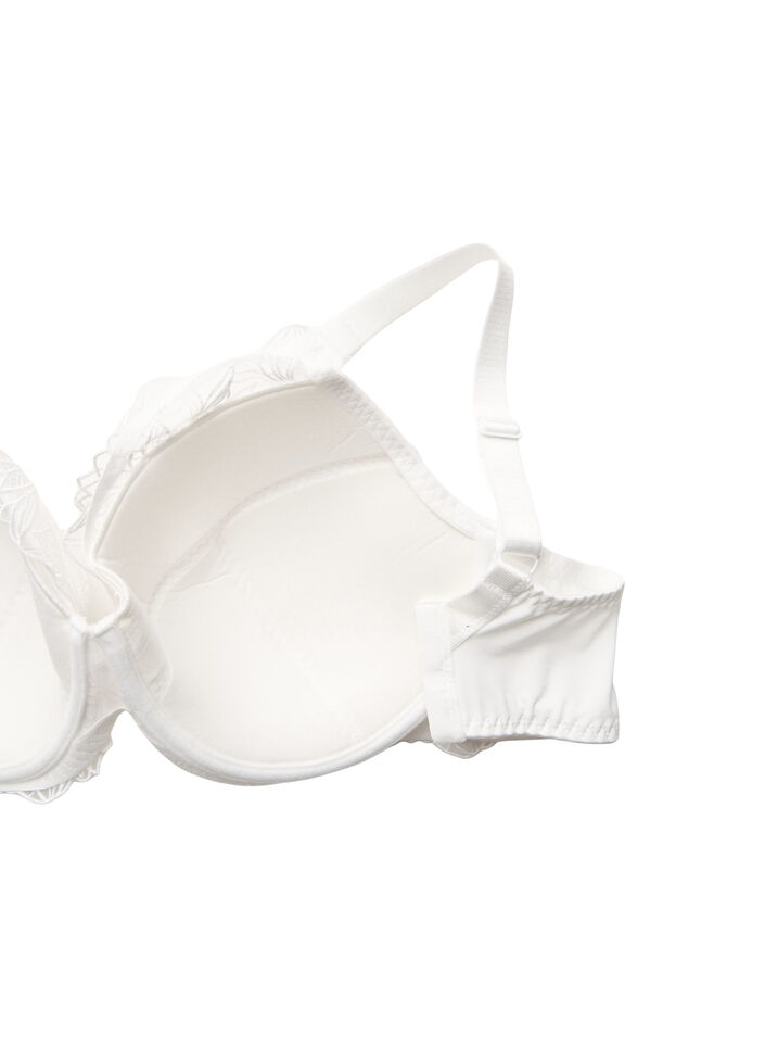 Gevoerde kanten beha met beugel, Wit, Packshot image number 3