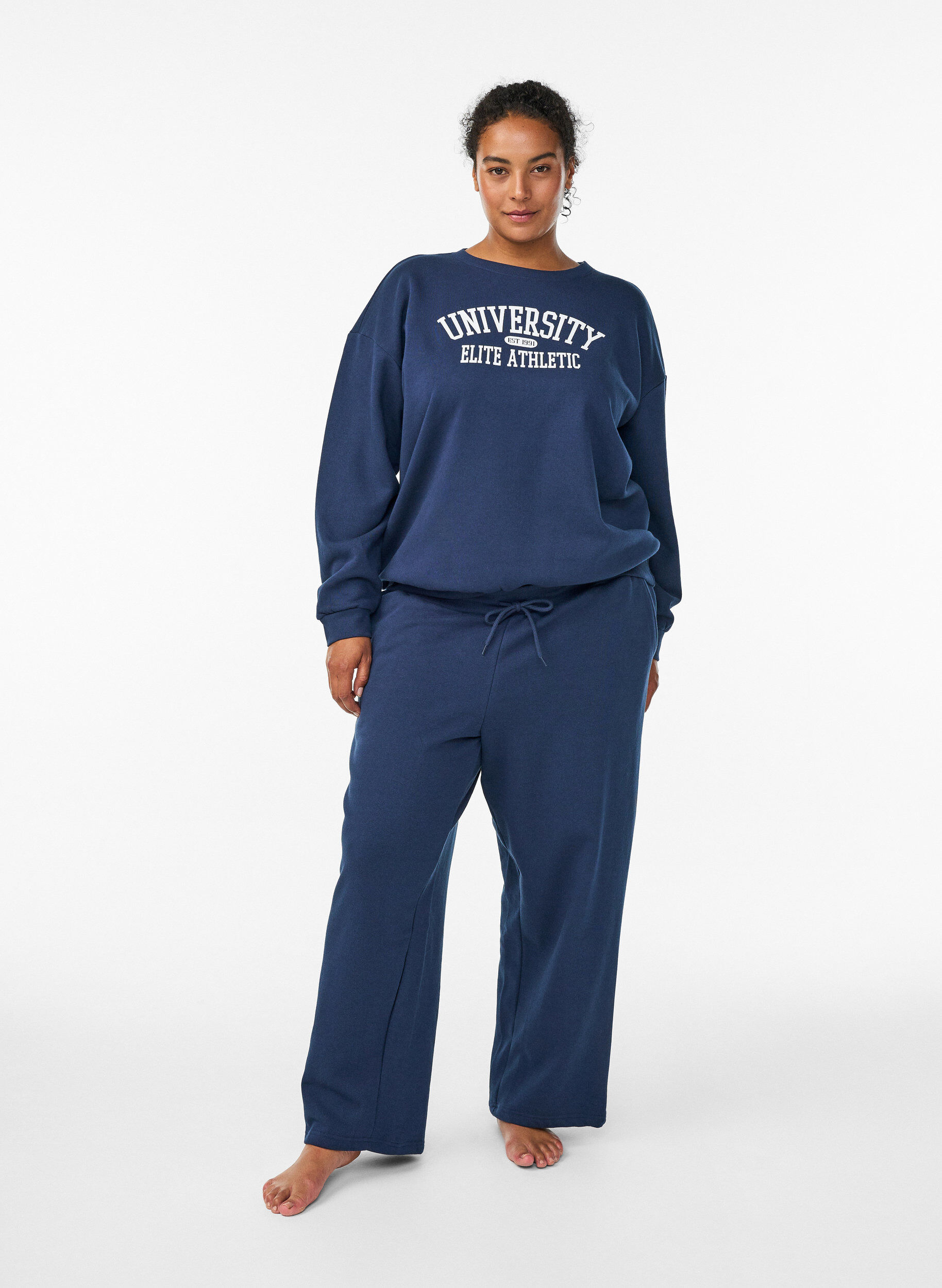 Joggingbroek met zakken, Blauw, Model