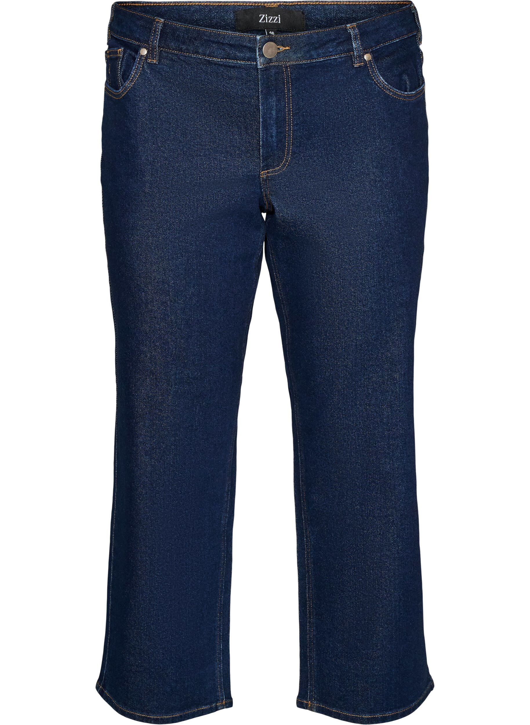 Gecropte straight-fit jeans met een normale taille