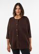 Fleecemouwloos vest met drukknoopjes en zijzakken, Bruin, Model image number 0