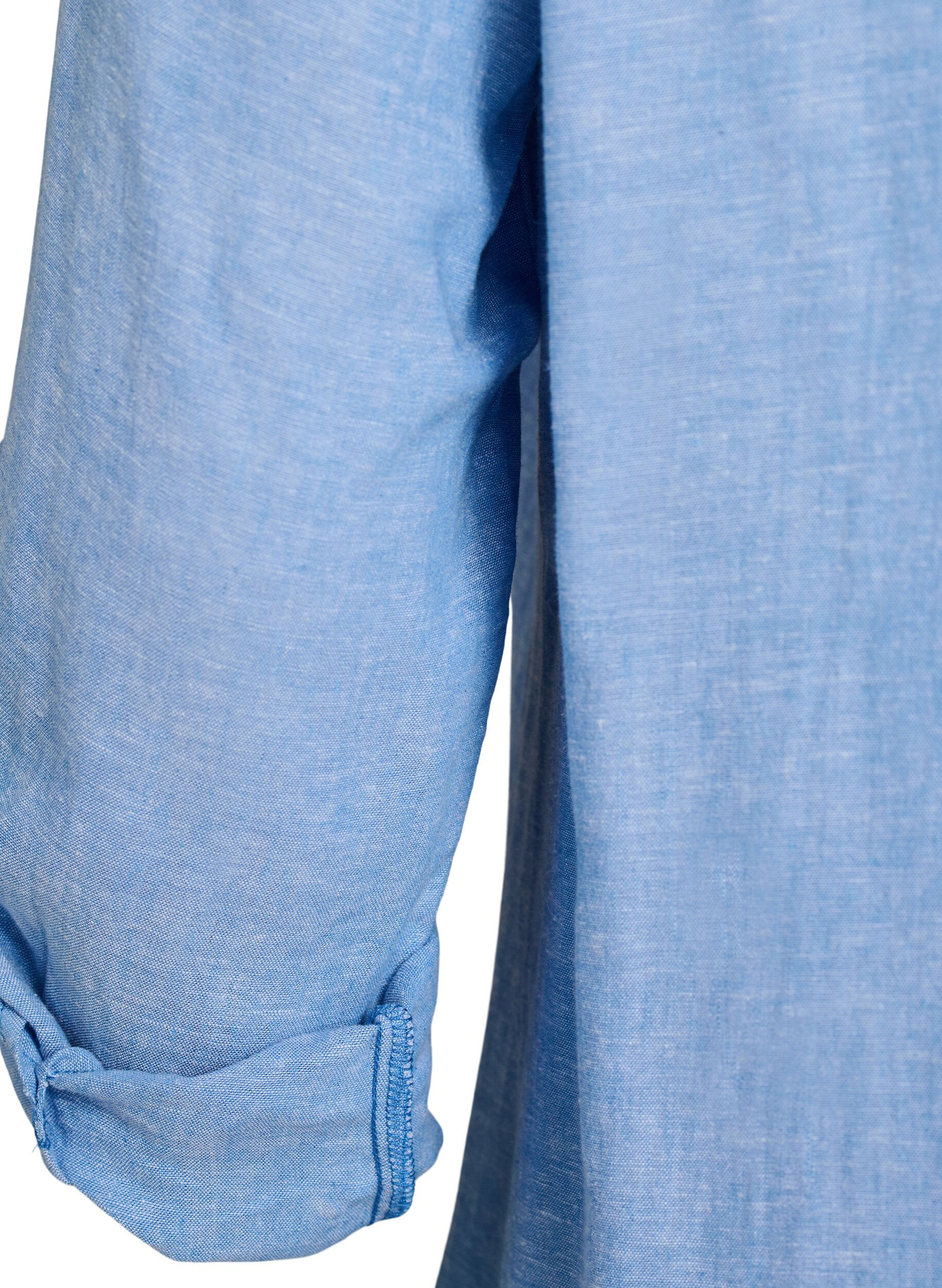 ZizziLange shirt in linnen en viscose, Blauw, Packshot image number 3