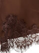Satijnen jurk met kant en asymmetrische zoom, Bruin, Packshot image number 4