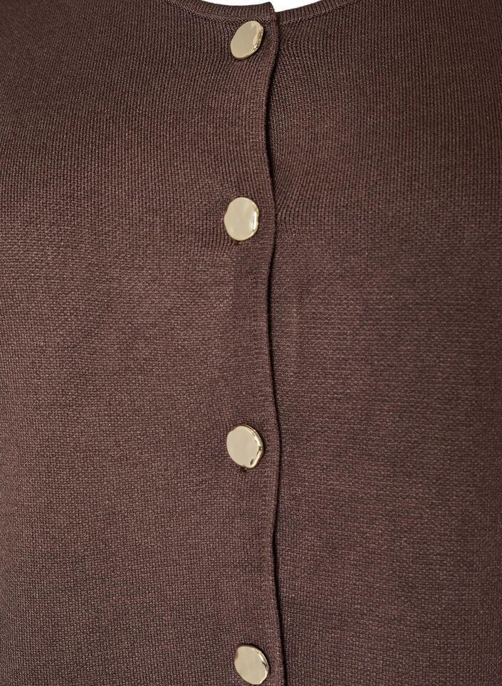 Gilet en maille sans manches avec boutons d&eacute;coratifs, Marron, Packshot image number 2