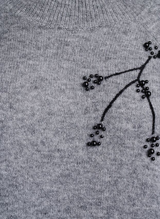 ZizziTrui met parelborduursel, Medium Grey Melange, Packshot image number 2