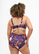Gestreept bikinibroekje met hoge taille, Paars, Model image number 1