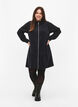Fluwelen jurk met rits en 3/4 mouwen, Zwart, Model image number 1
