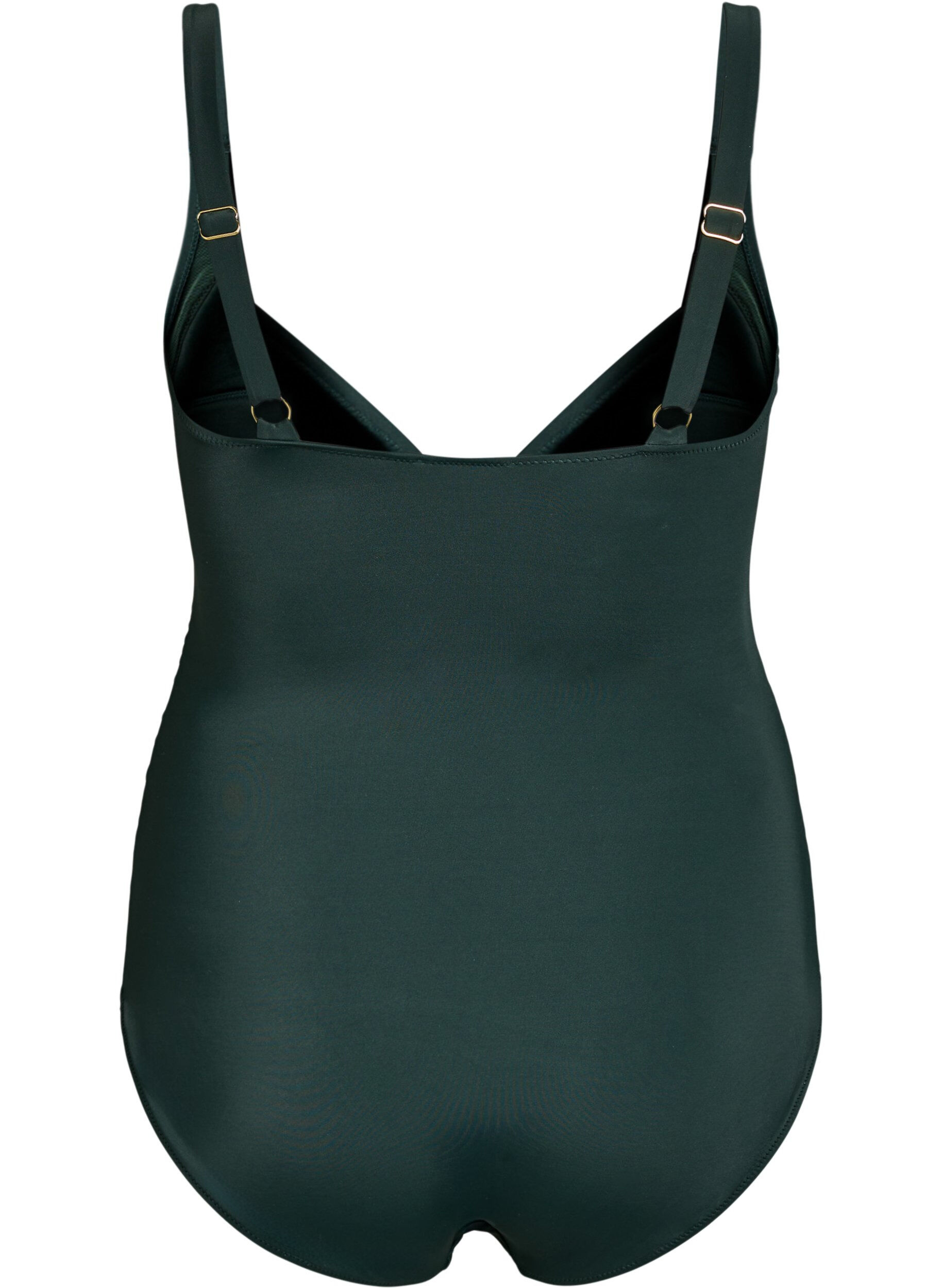 ZizziBadpak met ringdetail en draperen, Groen, Packshot image number 1