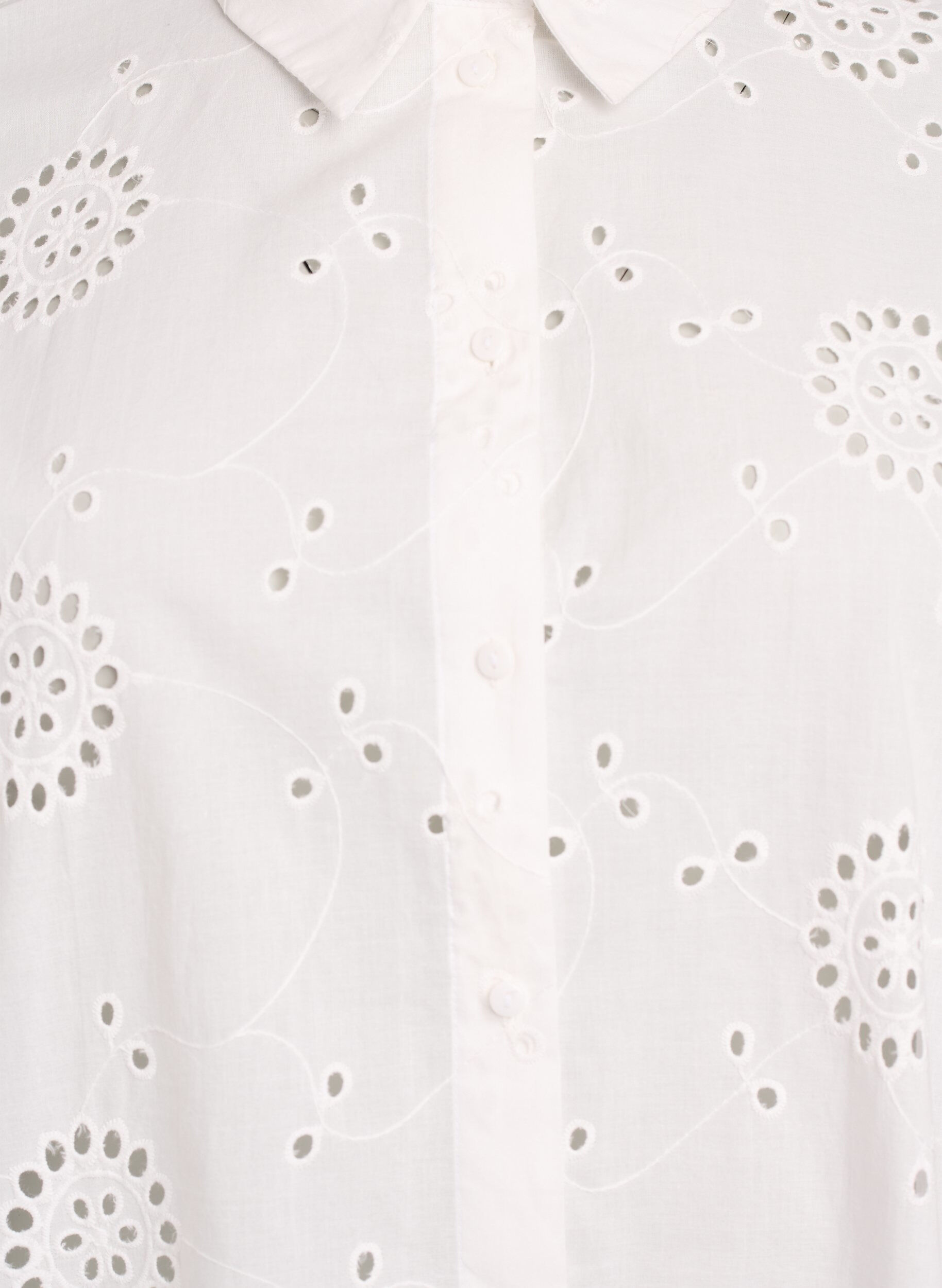 ZizziKatoenen tuniek met broderie anglaise, Wit, Packshot image number 2