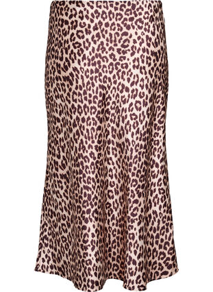 ZizziSatijnen midi rok, Leopard AOP, Packshot image number 1