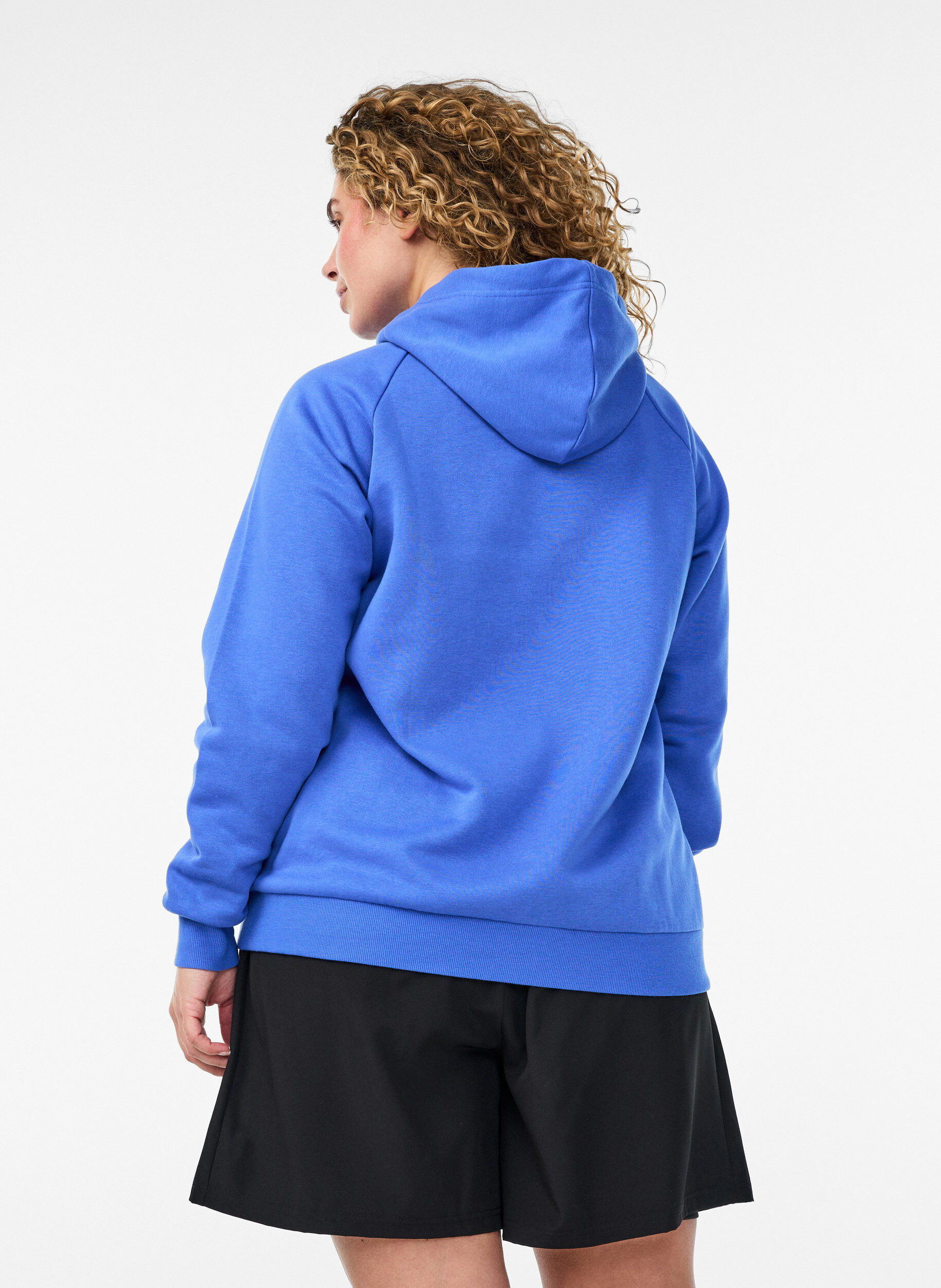 ZizziHoodie met geborduurd frontmotief, Blauw, Model image number 2
