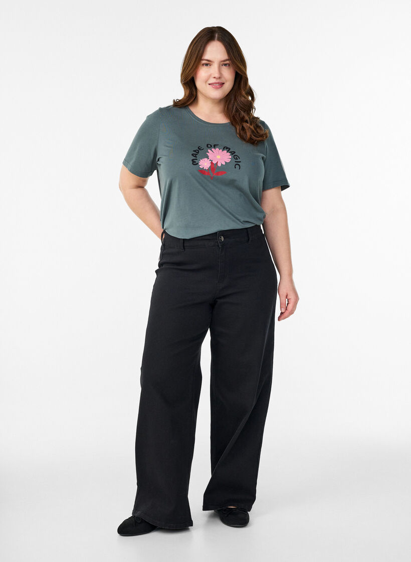 T-shirt imprim&eacute;, Vert, Model image number 1