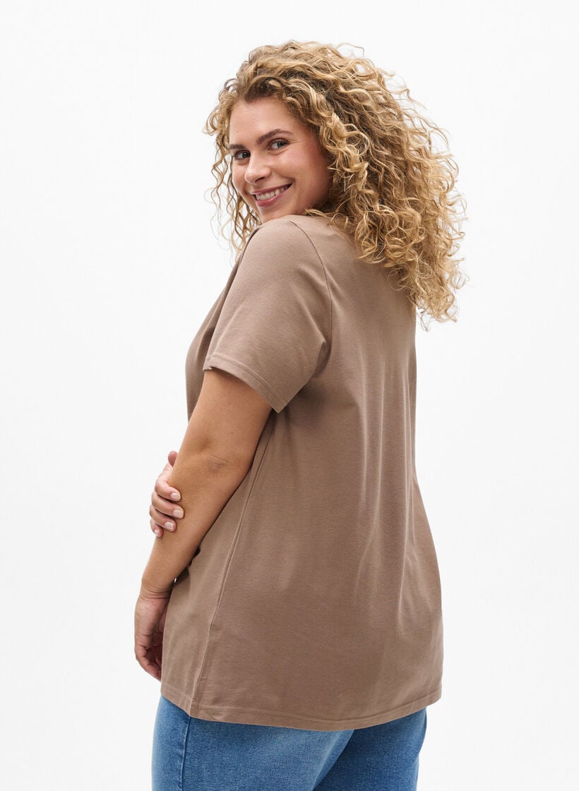 Polo met korte mouwen, Bruin, Model image number 2