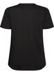 Katoenen T-shirt met tekstbadge, Zwart, Packshot image number 1
