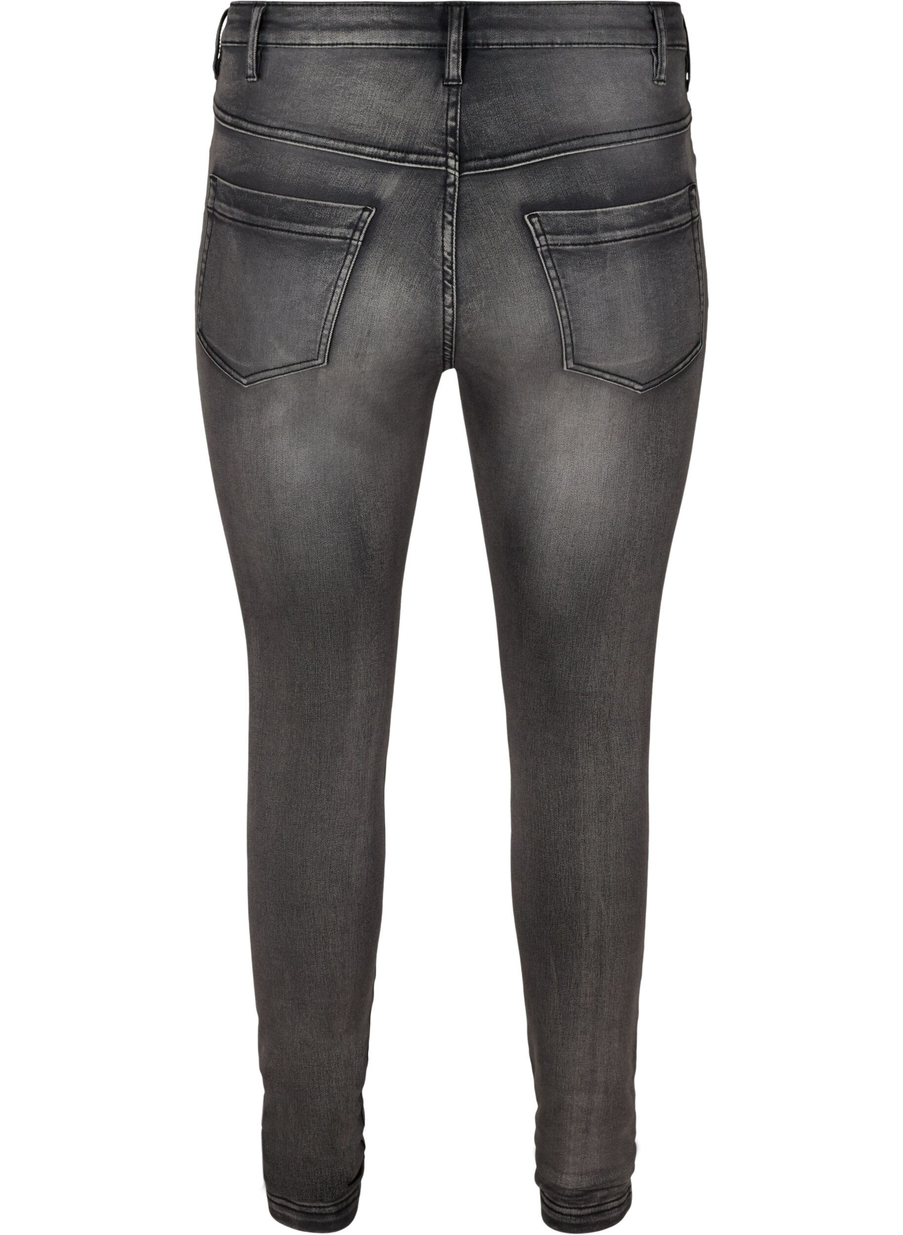 ZizziSuper slim Amy jeans met hoge taille, Dark Grey Denim, Packshot image number 1