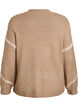 Jumper met decoratieve stiksels, Bruin, Packshot image number 1
