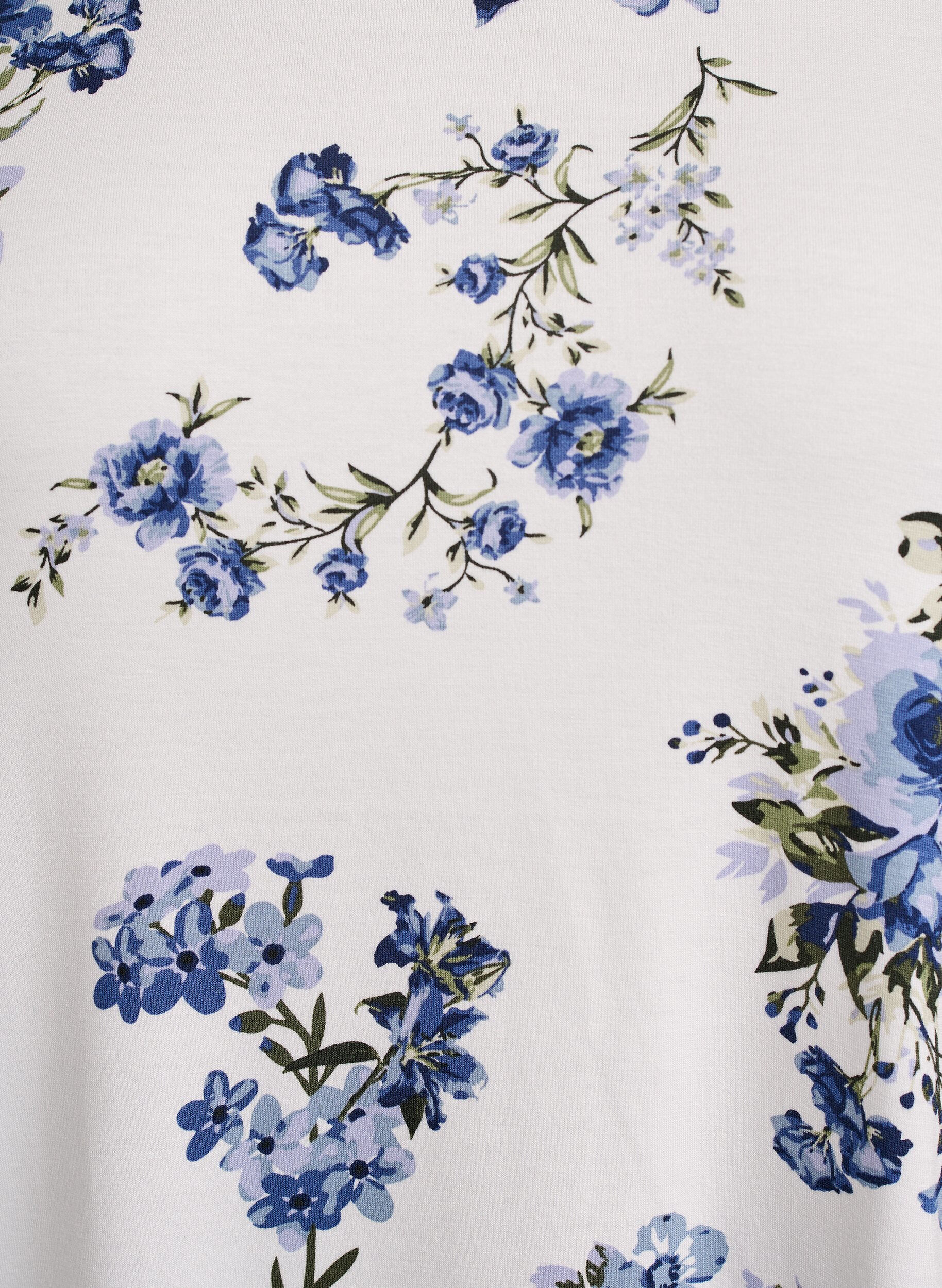 ZizziT-shirt met bloemenprint, Vanille, Packshot image number 2