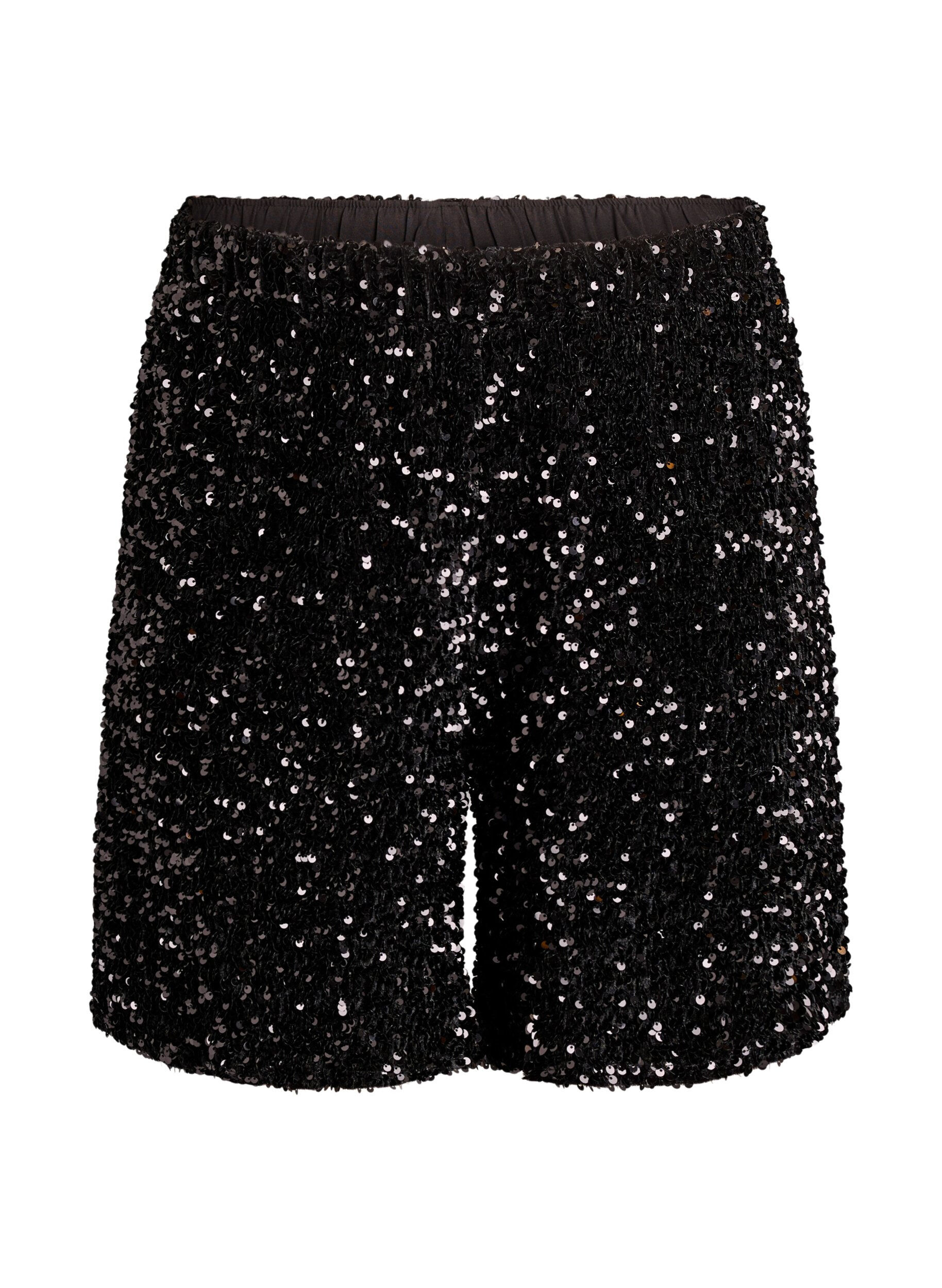 High-waisted pailletten shorts