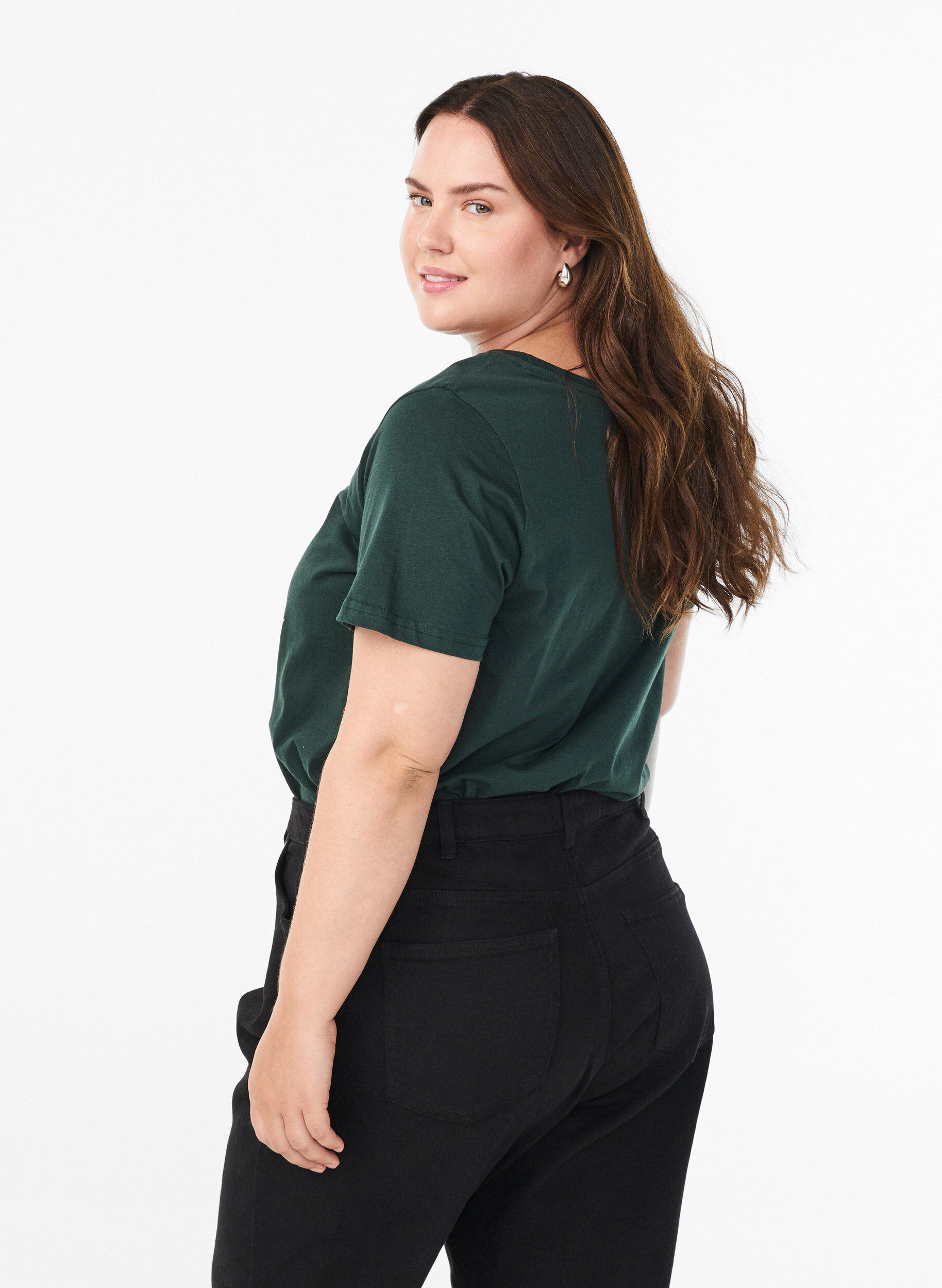 ZizziKerst T-shirt van biologisch katoen, Groen, Model image number 2