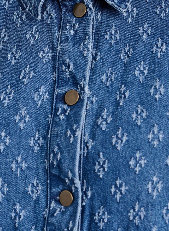 Denimjack met een versleten patroon, Blauw, Packshot