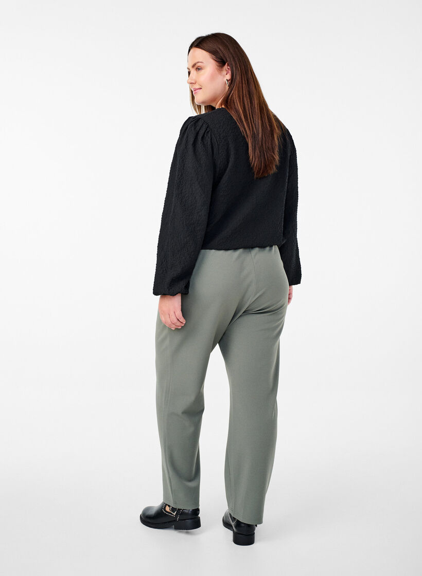 FLASH - Broek met rechte pasvorm, Grijs, Model image number 1