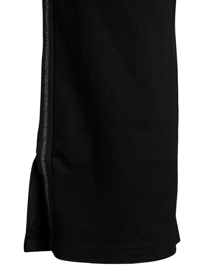 Leggings met glitterstreep en splits, Black, Packshot