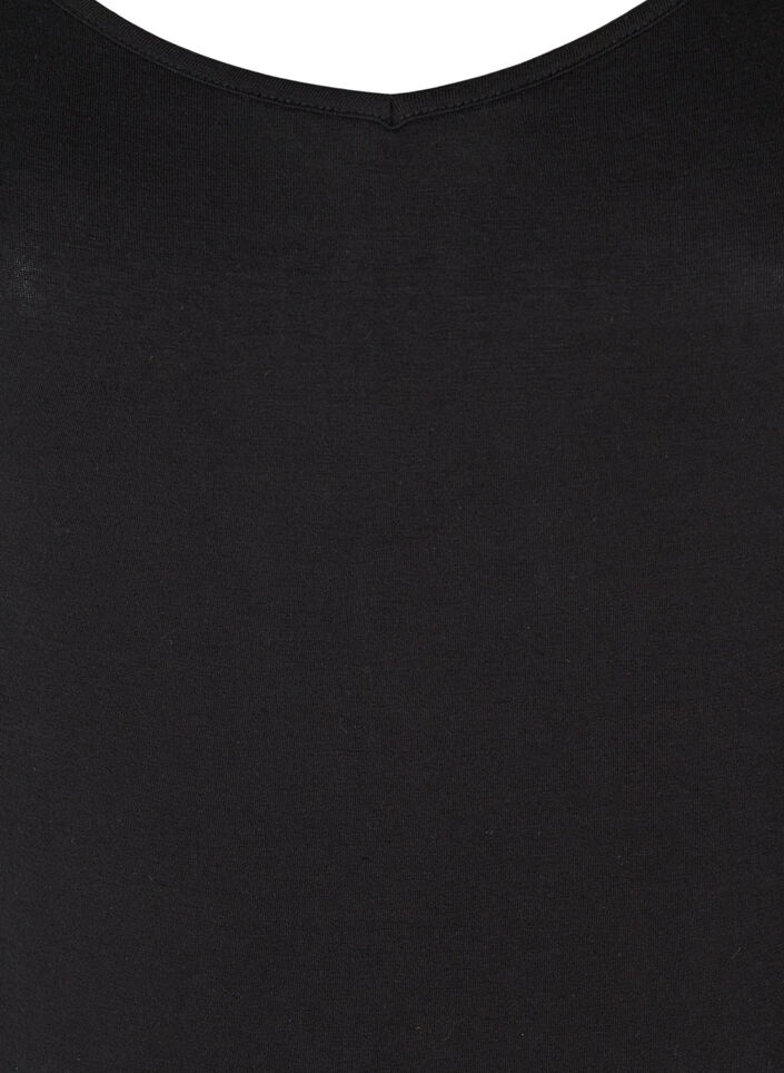 Effen onderjurk in viscose, Zwart, Packshot image number 2