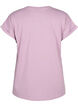 T-shirt met korte mouwen van katoenmix, Paars, Packshot image number 1