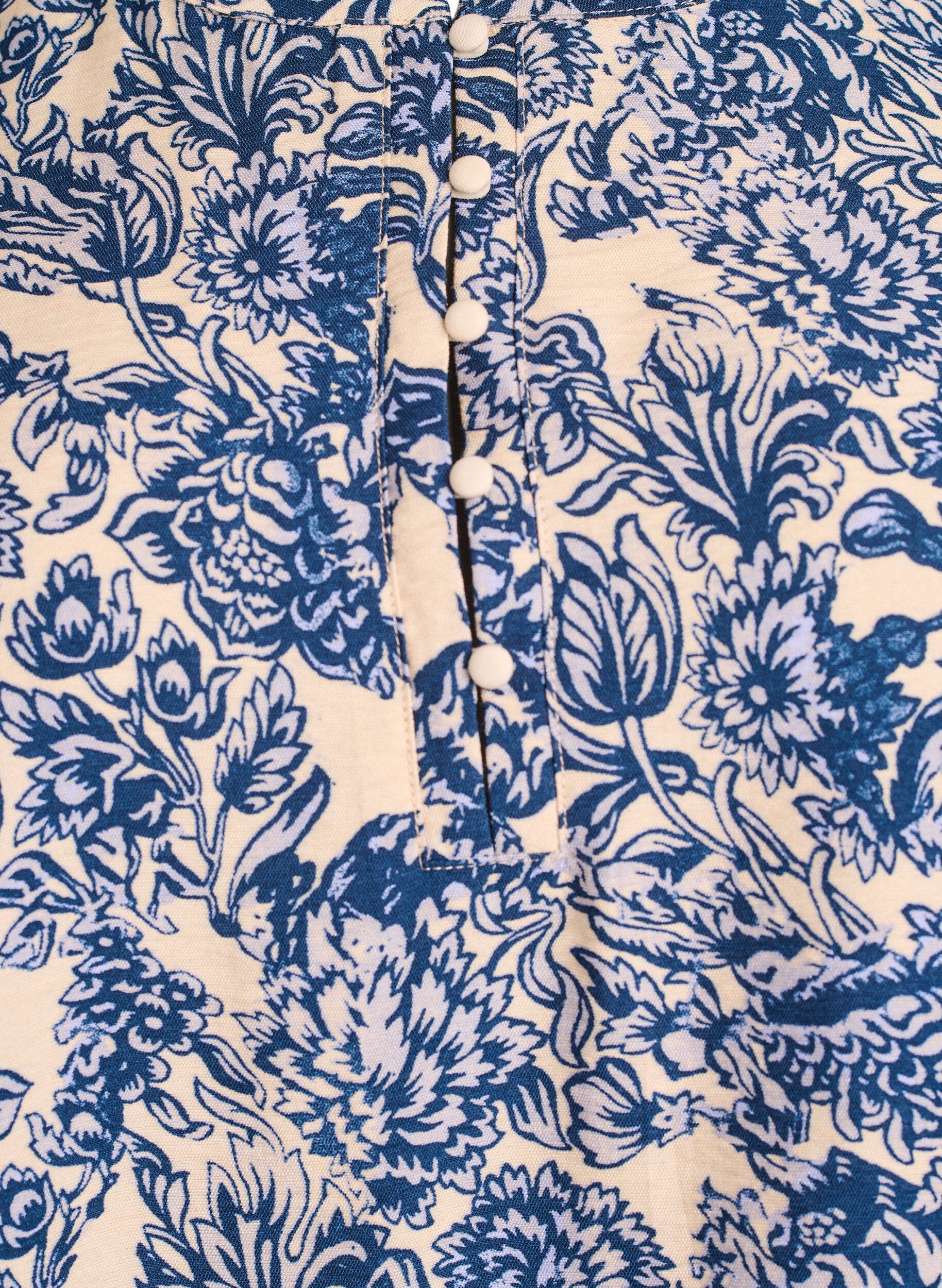 ZizziBlouse met lange mouwen met patroon en knopen, Blauw, Packshot image number 2
