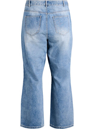 ZizziJeans met rechte, wijde pijpen en stikdetails, Blue Denim, Packshot image number 1
