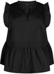 Mouwloze top met pin-tuck en ruches, Zwart, Packshot image number 0