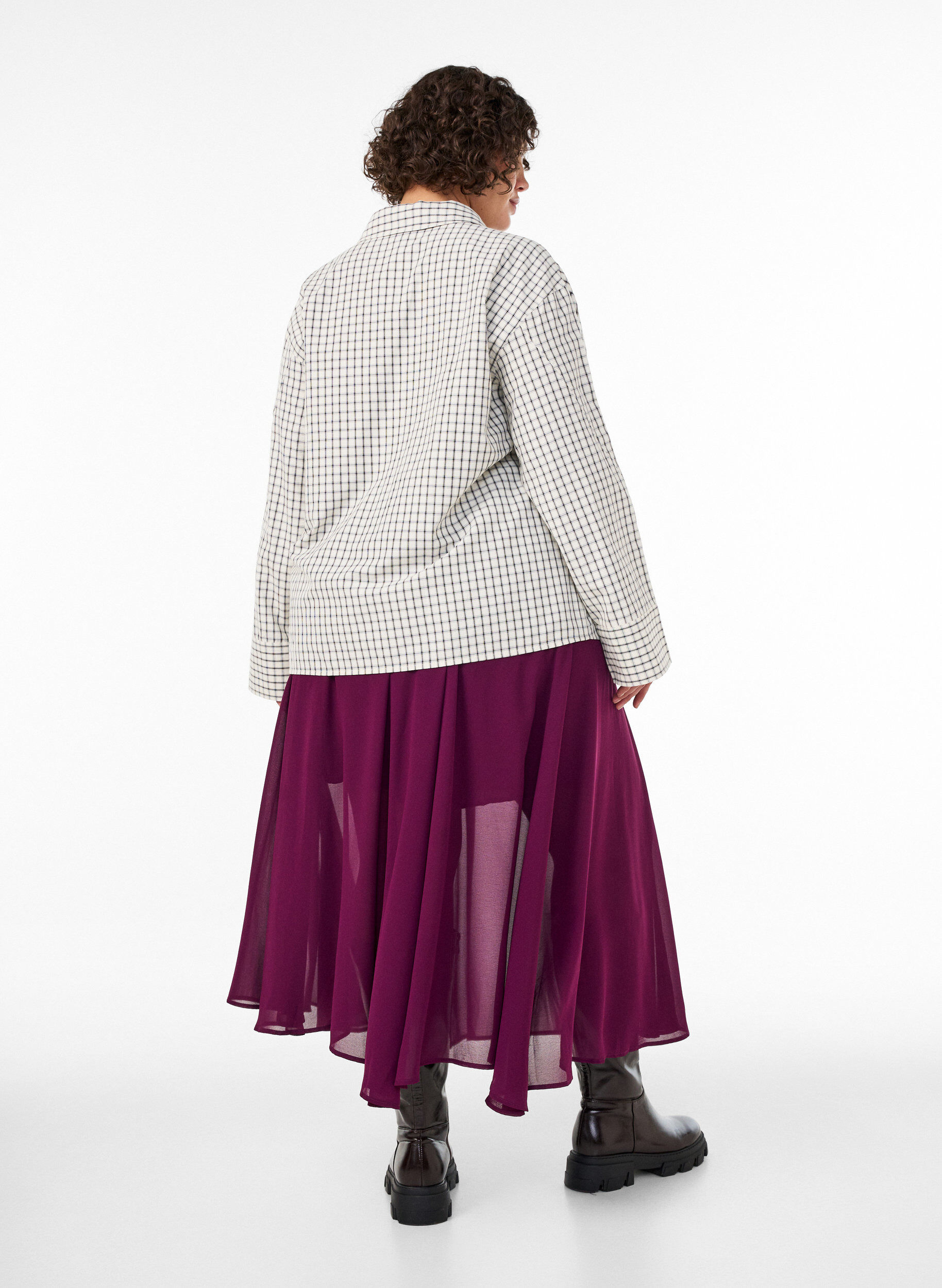 ZizziA-lijn midirok, Paars, Model image number 1