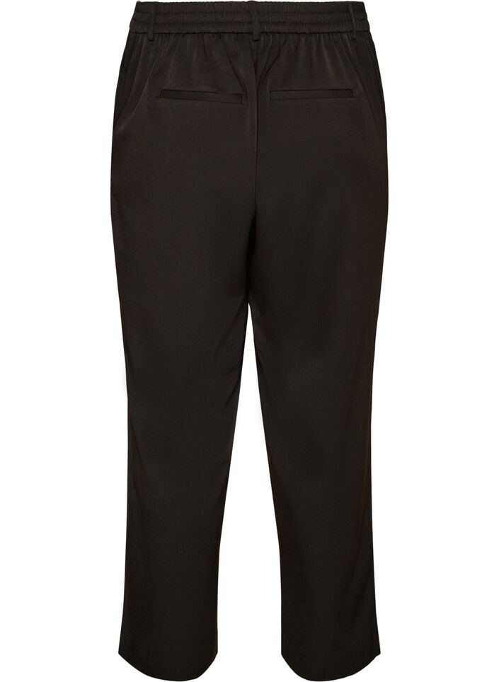 Hoogtailleerde pantalon met rechte pasvorm, Zwart, Packshot image number 1